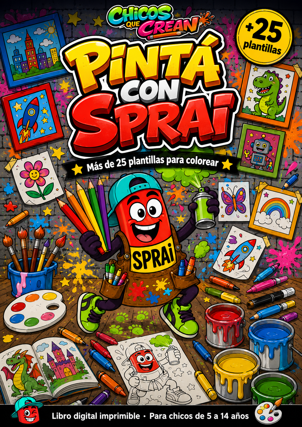 Pintá con SPRAI — Libro para Colorear por Números (+25 Plantillas)